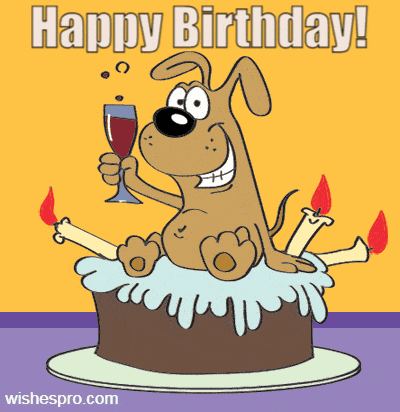 Życzenia urodzinowe - dog