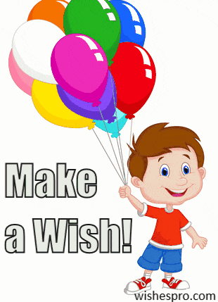 Birthday Wishes - Boy with Balloons